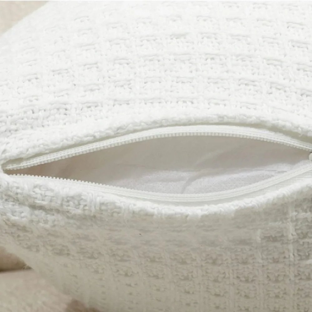 Luxury Home | Chic Ivory Waffle Weave Throw Pillow Covers